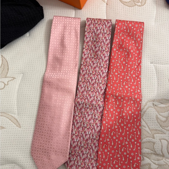Salvatore Ferragamo Pink and Red Ties